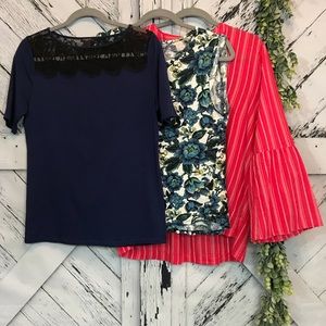 Lot of 3 Ann Taylor Loft Blouses Size Medium